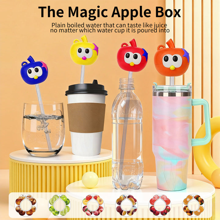 Drinking cups with flavored straws for kids