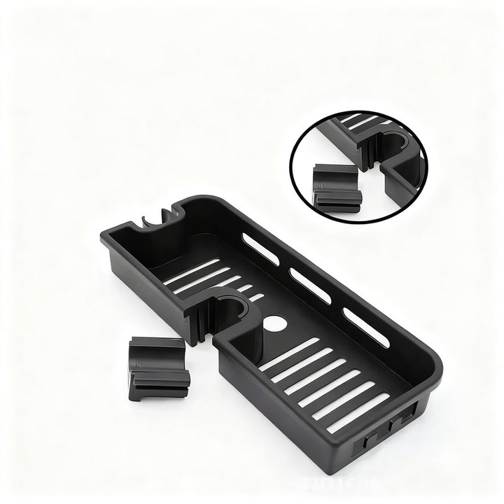Shower shelf made of ABS, removable, with hooks