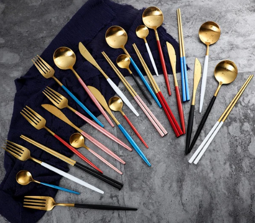 Luxury 24-Piece Gold-Silver Cutlery Set for Stylish Table Setting Noxord