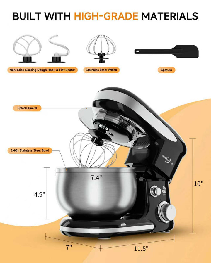 Kitchen machine 5 L, stainless steel, multiple plugs