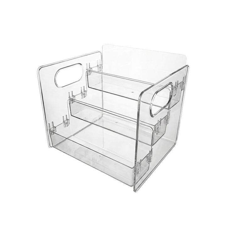 Transparent cosmetic and desk organizer