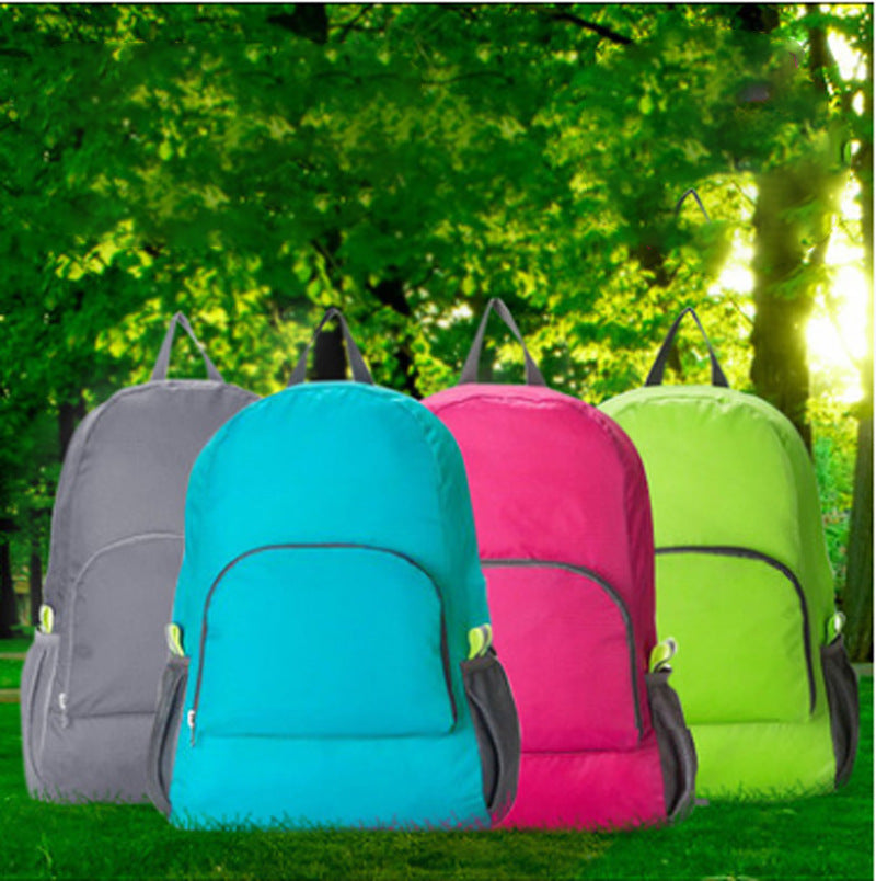 Foldable travel backpack made of polyester, 20-35 L