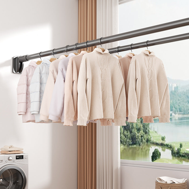 Telescopic clothes rack made of steel, no drilling