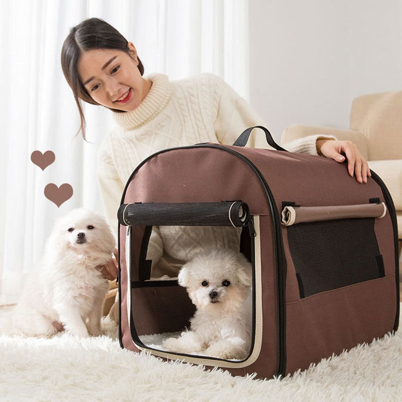 Transport box for pets, foldable