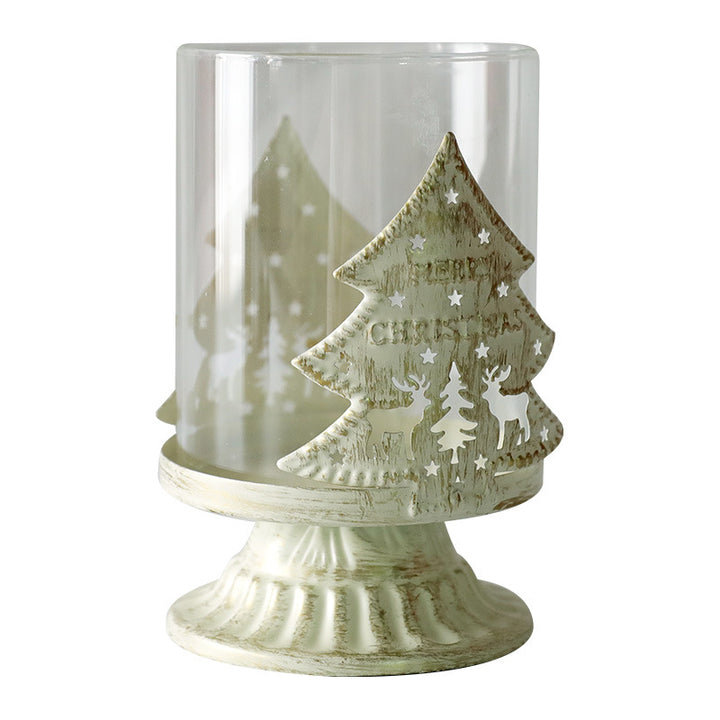 Candle holder made of iron and glass, European style