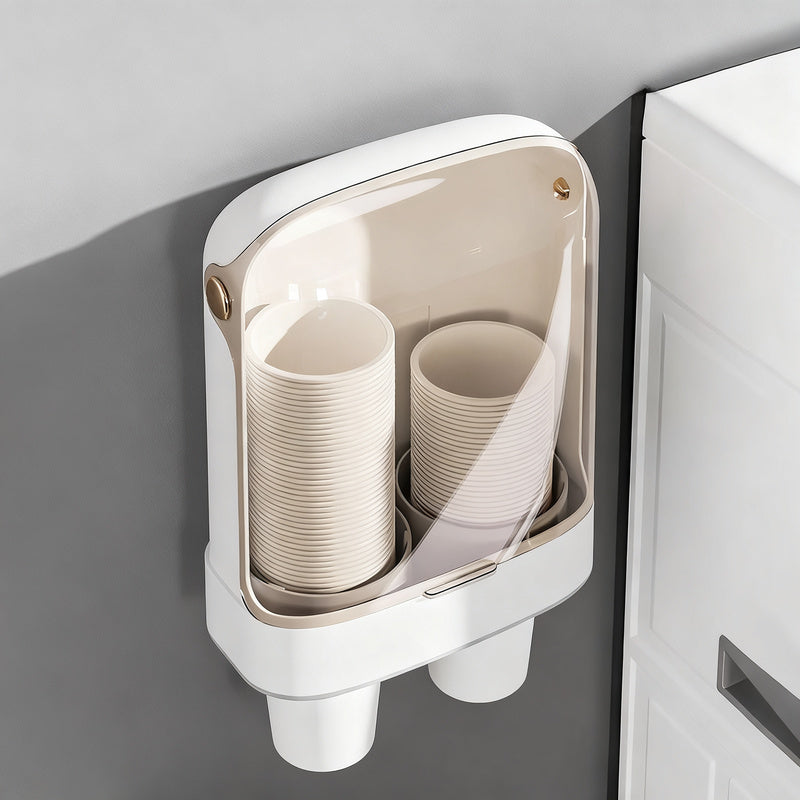 Wall holder for paper cups, self-adhesive
