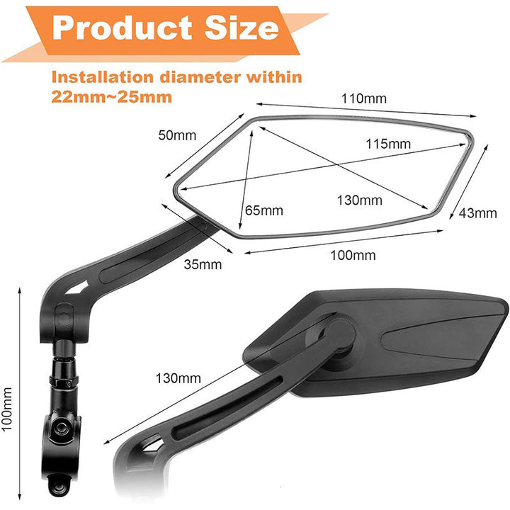 Bicycle rearview mirror KS-0804, 360° adjustable