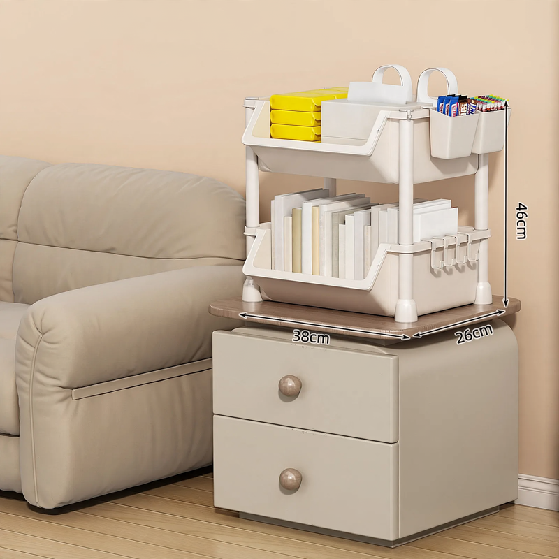 Mobile storage cart with wheels