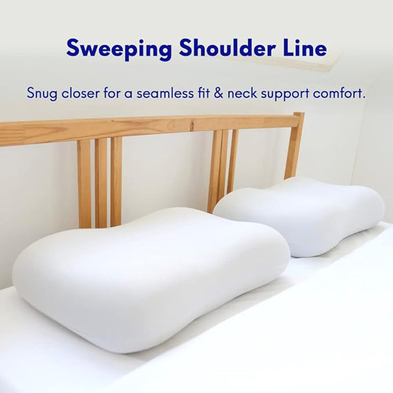 Memory foam neck support pillow with ice crystal cover
