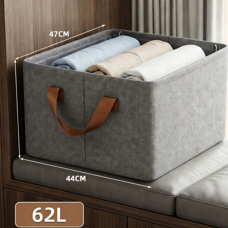 Fabric storage box for clothes, foldable