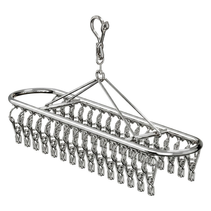 Stainless steel drying rack with 10, 20 or 30 clips