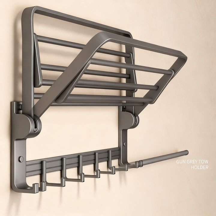 Aluminum towel holder, wall-mounted