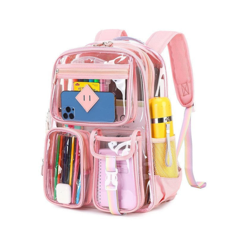 Nylon backpack, transparent, up to 15 inches, durable
