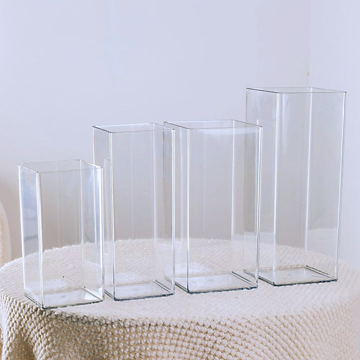 Glass cylinder flower vase, 18.5–28.5 cm, modern