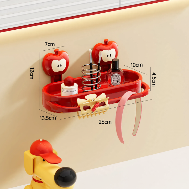Kitchen organizer with suction cup, plastic