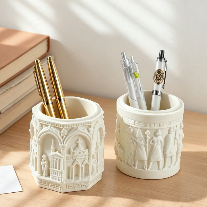 Marker holder with Roman flat relief design