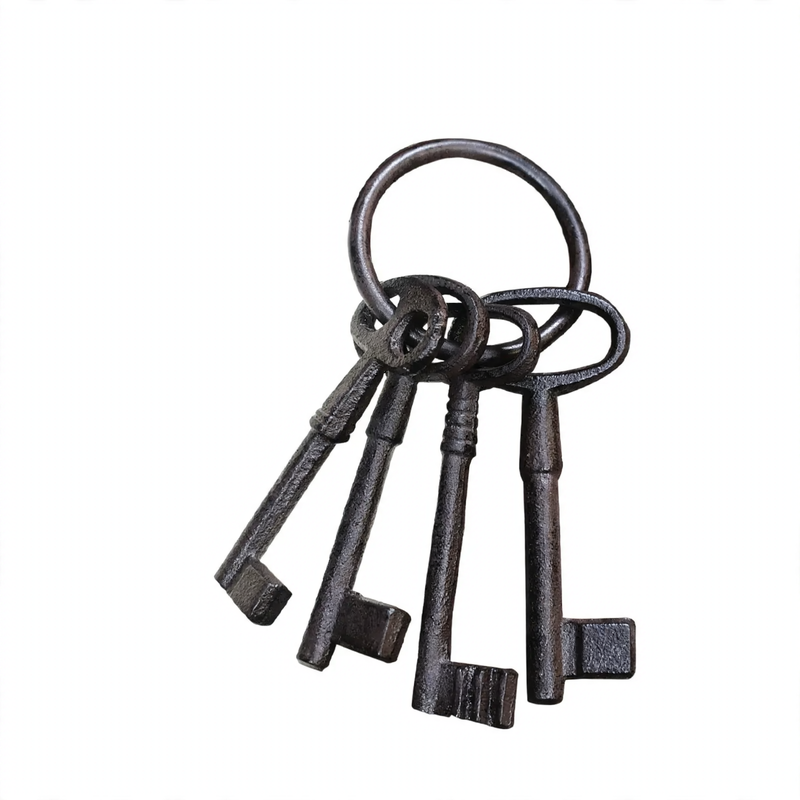 Iron wall hooks with key motifs