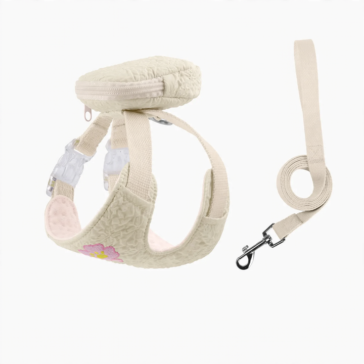 Breathable dog harness with leash, summer