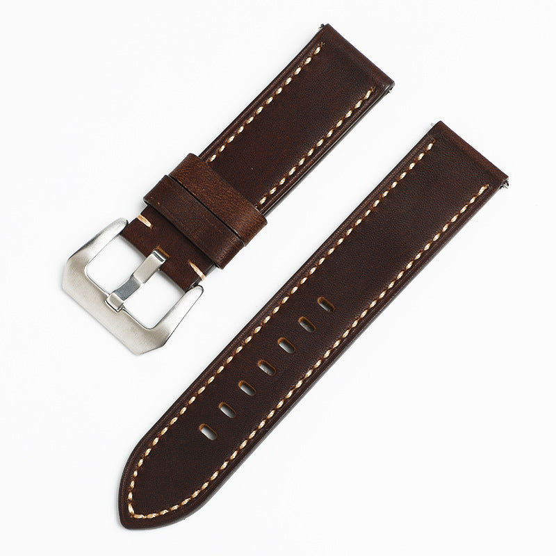 Vintage leather watch strap made of cowhide