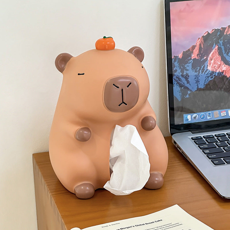 Paper towel box, Capybara design, plastic