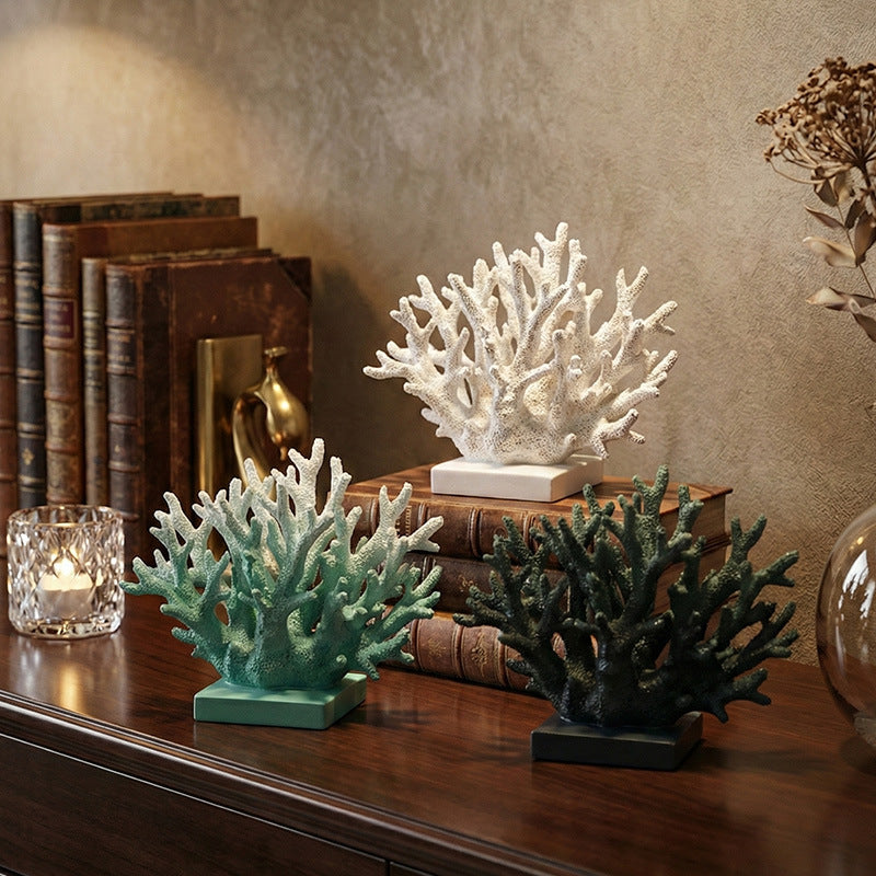Resin coral figure in Nordic style