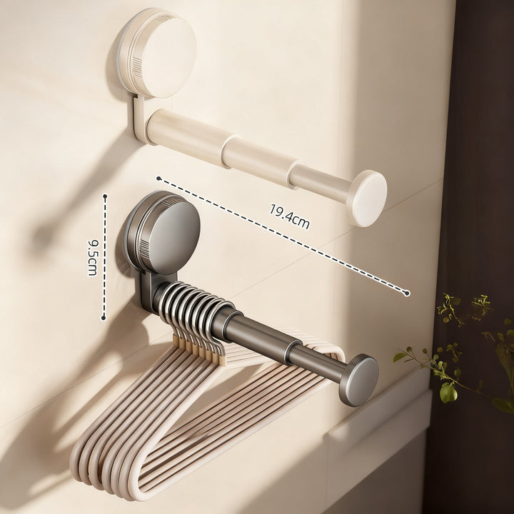 Extendable clothes rail, ABS, wall-mounted
