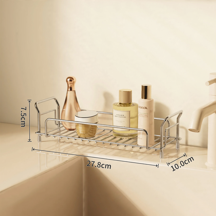 Stainless steel bathroom shelf, single or double layer