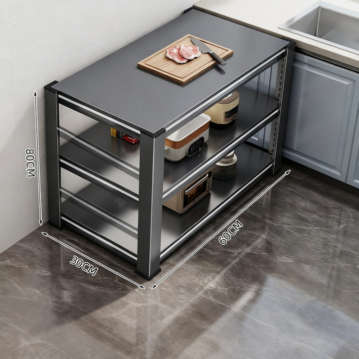 Kitchen Worktable made of Carbon Steel, 3 Levels