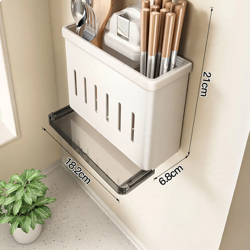 Knife holder with suction cup, stainless steel, wall mountable