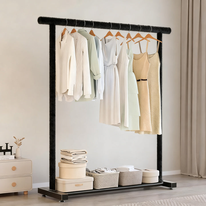 Standard clothing rack made of carbon steel, mobile