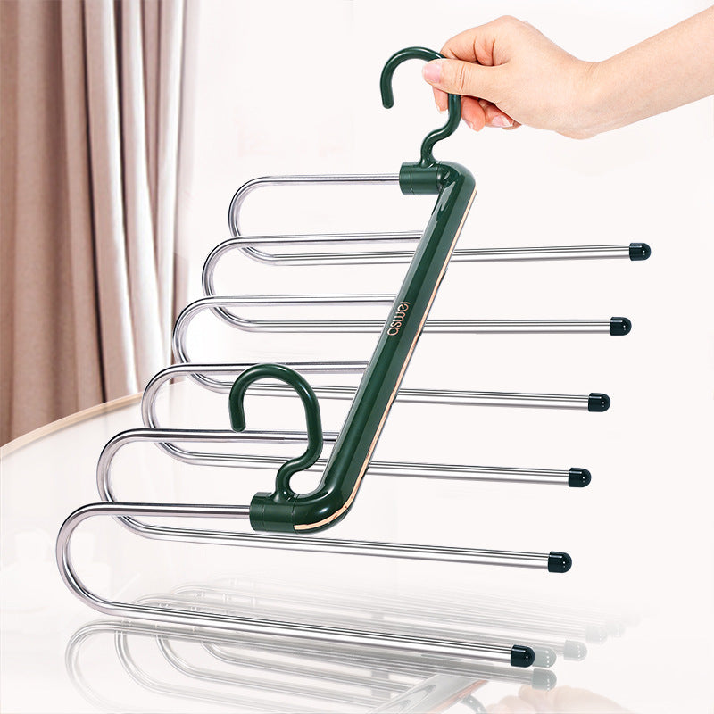 Expandable pants rack with 6 levels