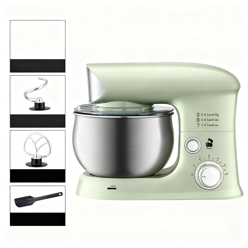 Kitchen machine 5 L, stainless steel, multiple plugs