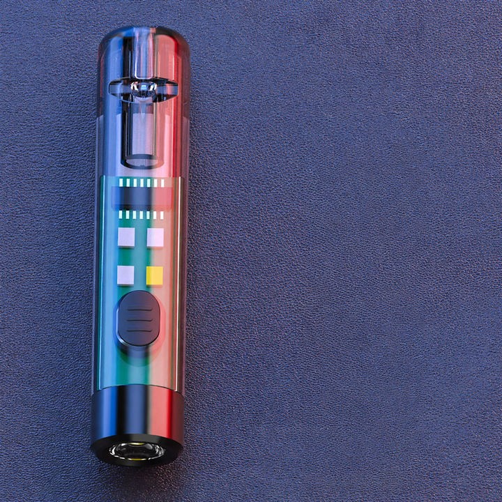 Mini LED flashlight with whistle and USB charging