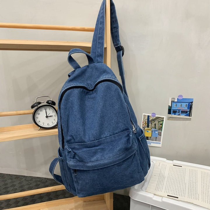 Denim fabric backpack, lightweight and versatile