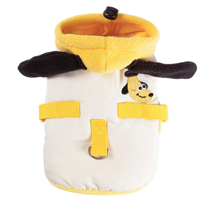 Pet winter jacket with hood and embroidery
