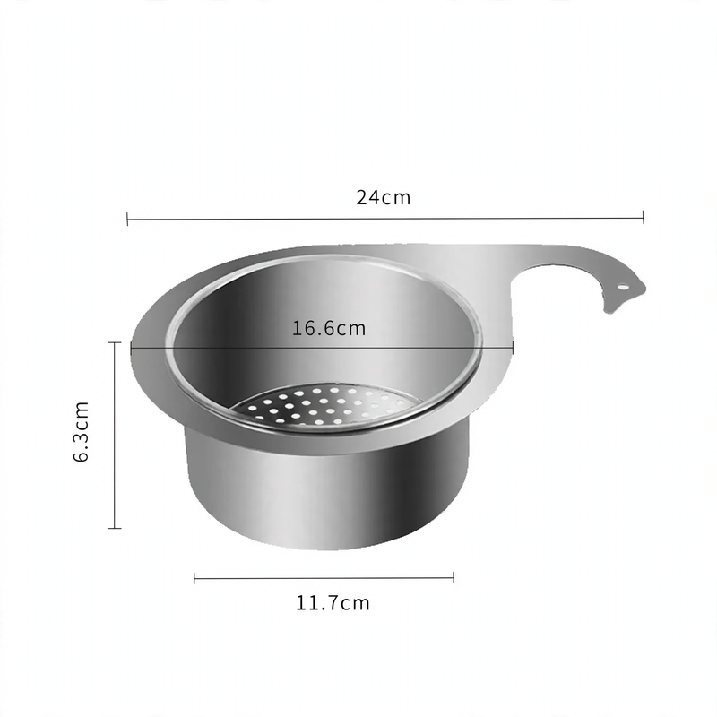 Stainless steel draining basket for the sink, hanging
