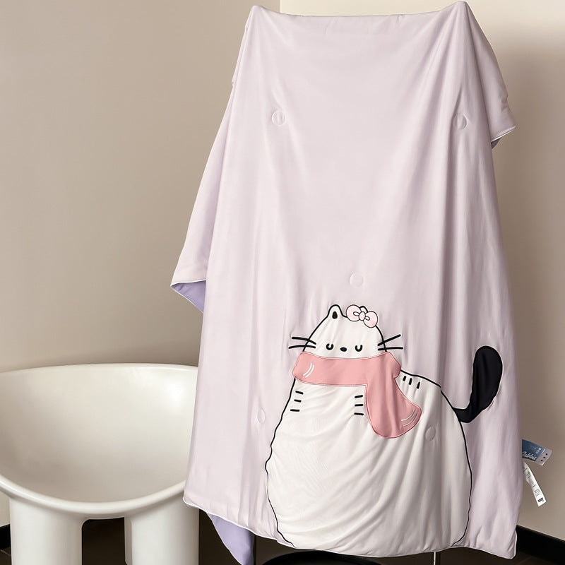 Summer blanket with cooling effect, cartoon design, washable