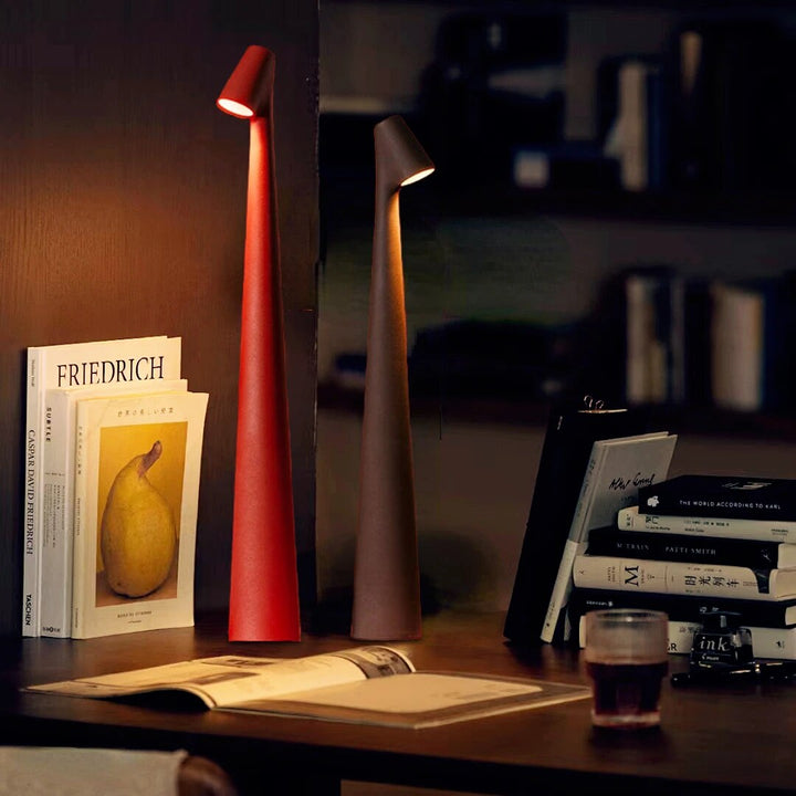 Table Lamp Modern Red Metal LED Light | Noxord