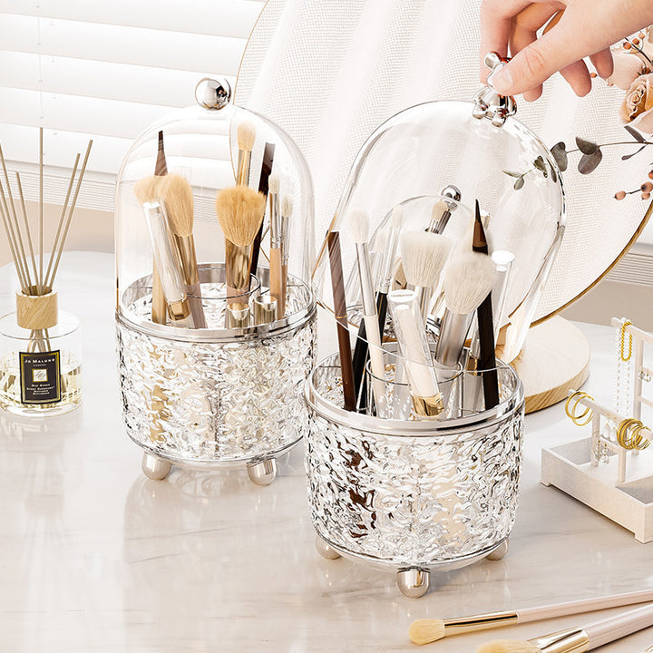 Rotatable cosmetic organizer with dust protection, 8 L