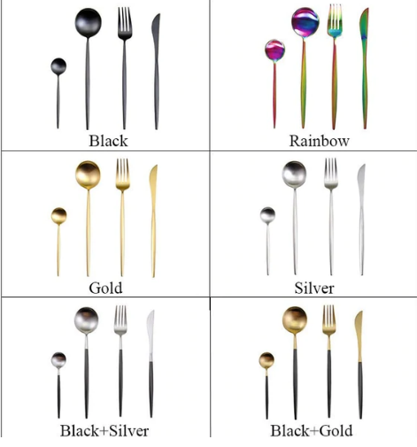 Luxury 24-Piece Gold-Silver Cutlery Set for Stylish Table Setting Noxord