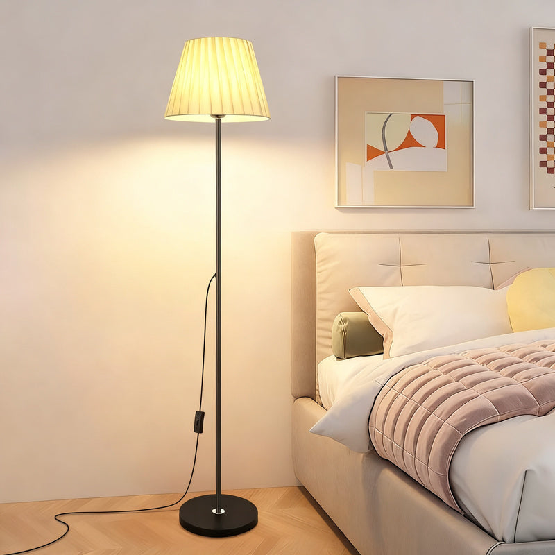 Floor lamp with fabric shade, Nordic style