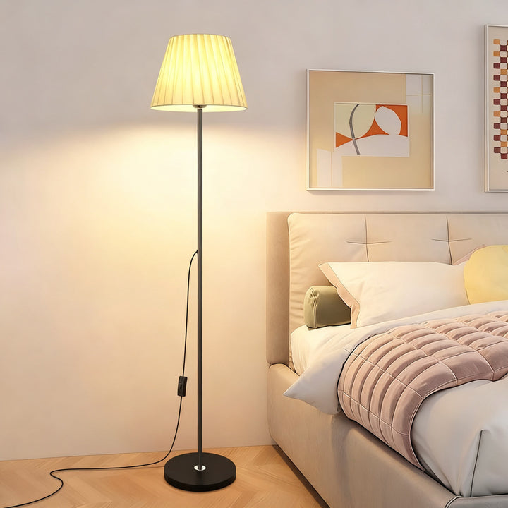 Floor lamp with fabric shade, Nordic style