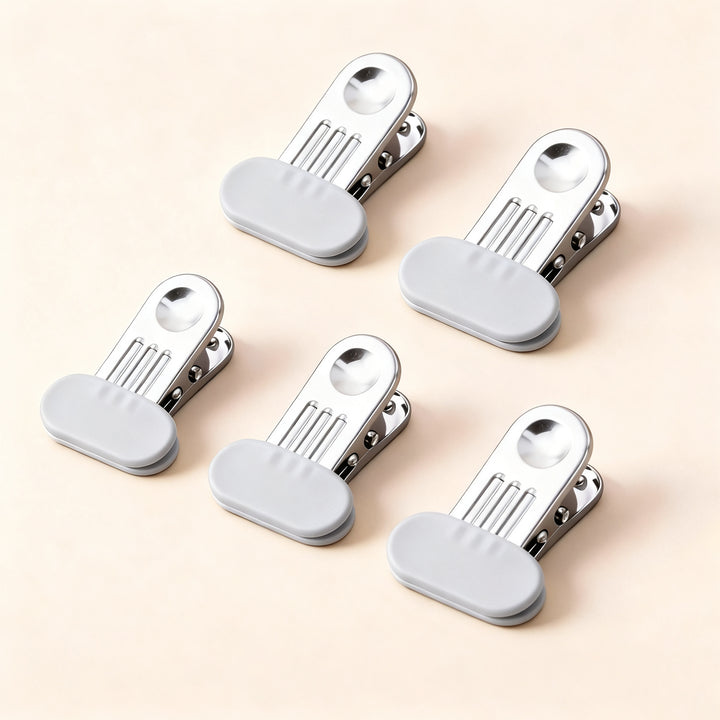 Stainless steel clothespins with wide rubber mouth