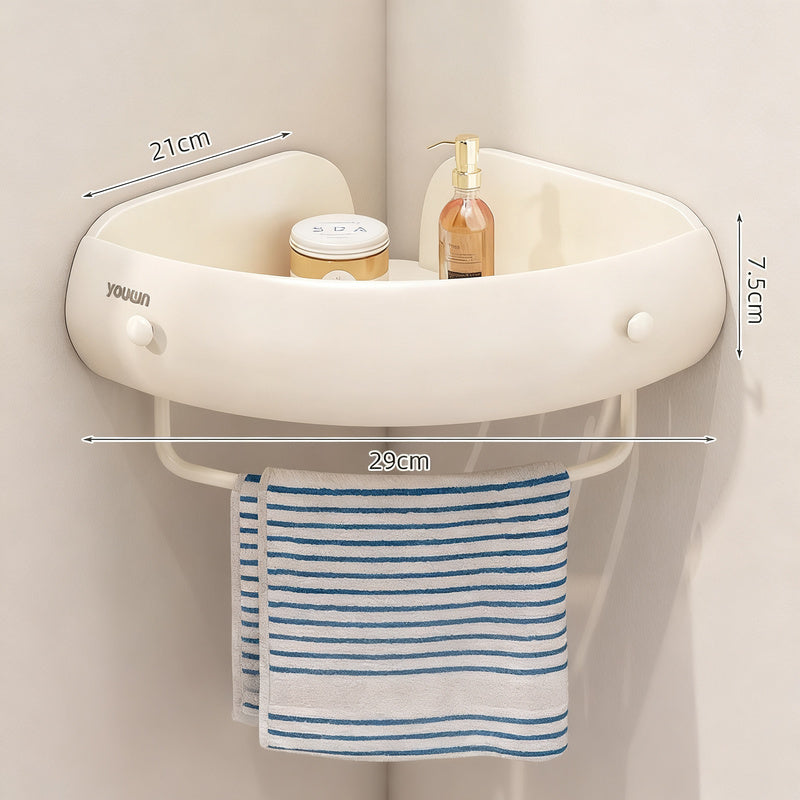Wall shelf for bathroom, aluminum, triangular
