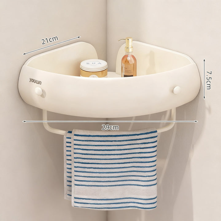 Wall shelf for bathroom, aluminum, triangular