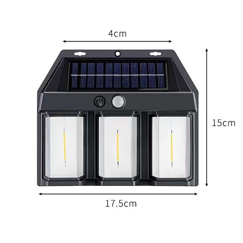 Solar wall light with motion sensor for outdoor