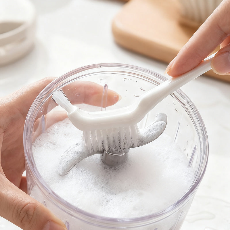 Special brush for kitchen machines and mixers
