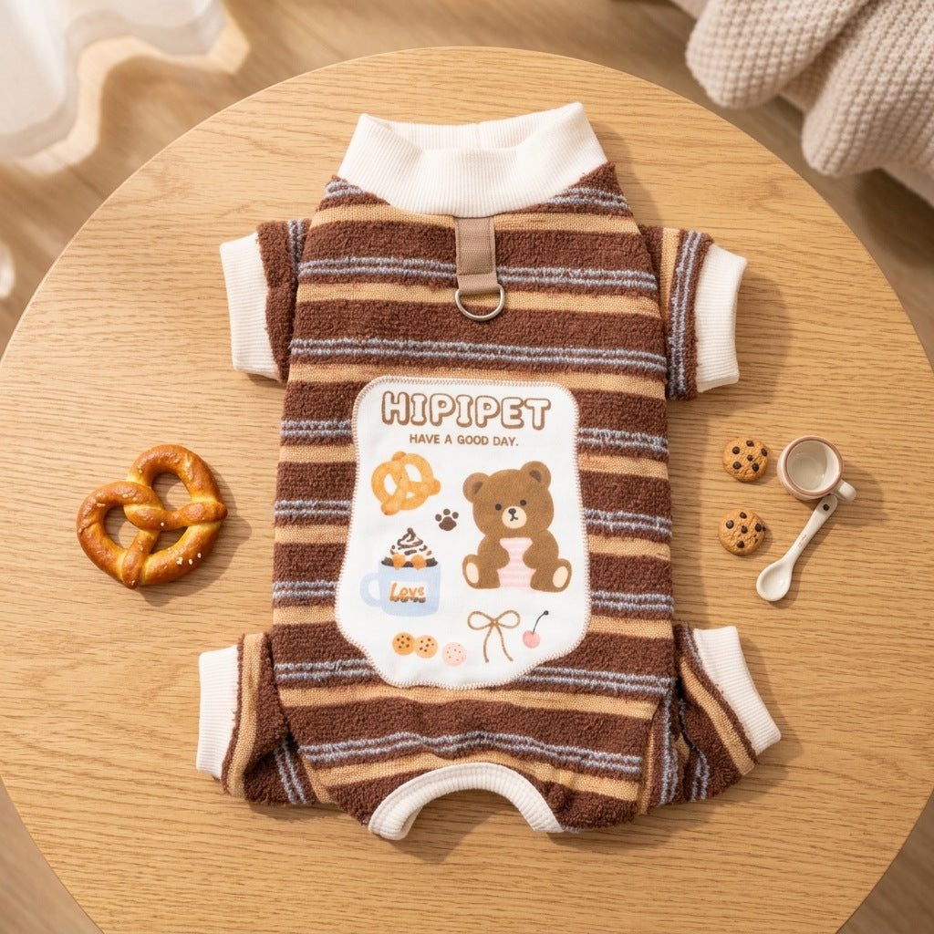 Dog clothing, four-legged, polyester, cartoon design