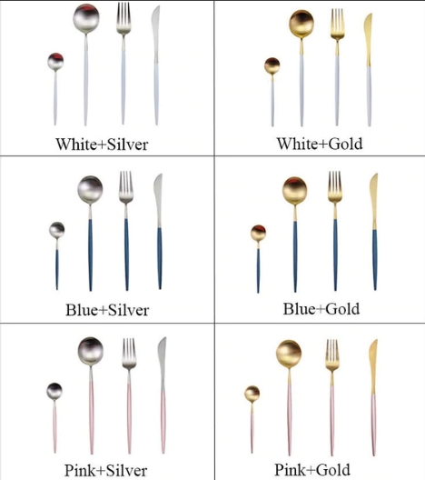 Luxury 24-Piece Gold-Silver Cutlery Set for Stylish Table Setting Noxord