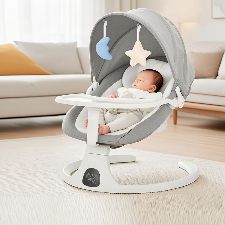 Baby bouncer with music and toys, from birth